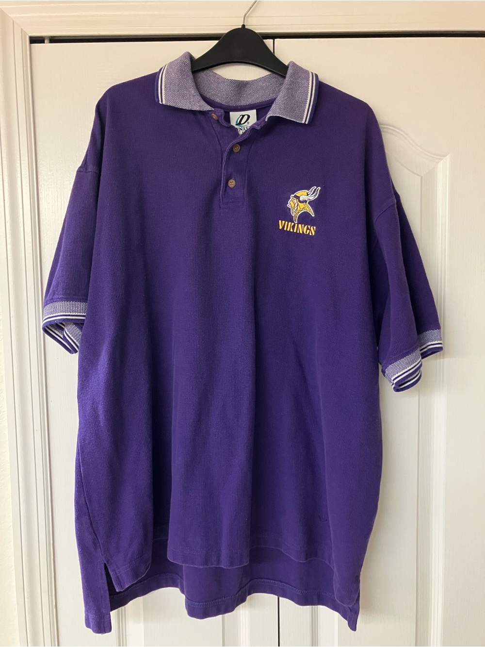 Vintage Minnesota Vikings NFL Dynasty Purple Polo Shirt Mens Size XL